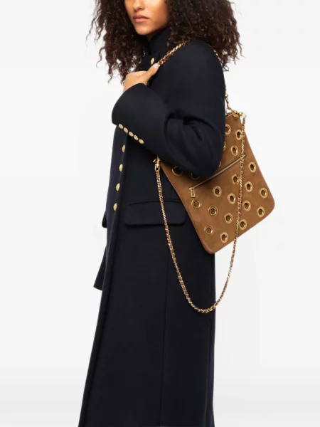Clutch Zadig&voltaire σουέτ καφέ