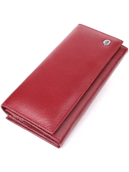 Кожаный кошелек St Leather Accessories бордовый