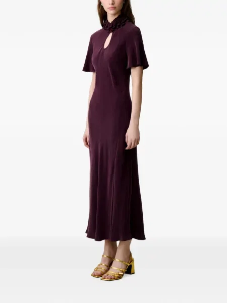 Gulerat rochie midi Claudie Pierlot cu volane violet