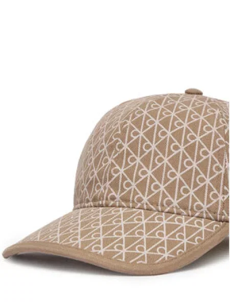 Šiltovka Calvin Klein Emblem Print W Leather Patch Cap Modrá béžová