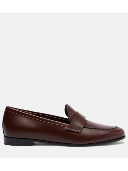 Pantofi loafer Max Mara din piele maro
