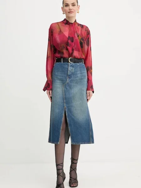 Шовкова блузка Victoria Beckham візерунок червоний