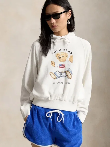 Geacă Polo Ralph Lauren cu glugă alb