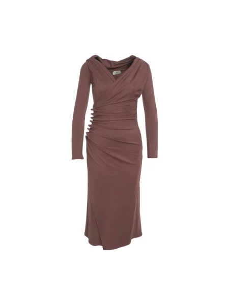 Sukienka midi Elisabetta Franchi brązowa