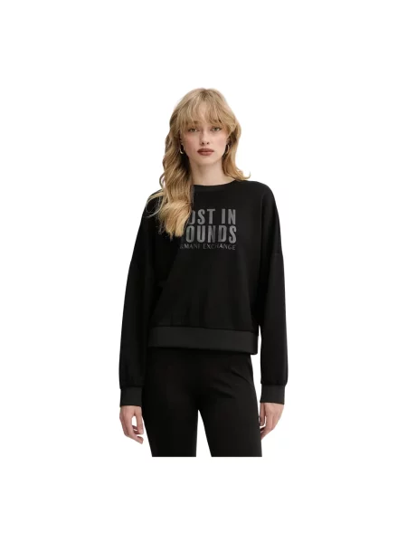 Armani Exchange bluza z nadrukiem czarny
