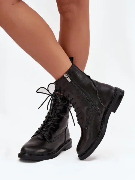 Кожени полуотворени обувки Big Star Shoes черно