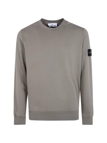 Hanorac crewneck Stone Island cu strasuri gri