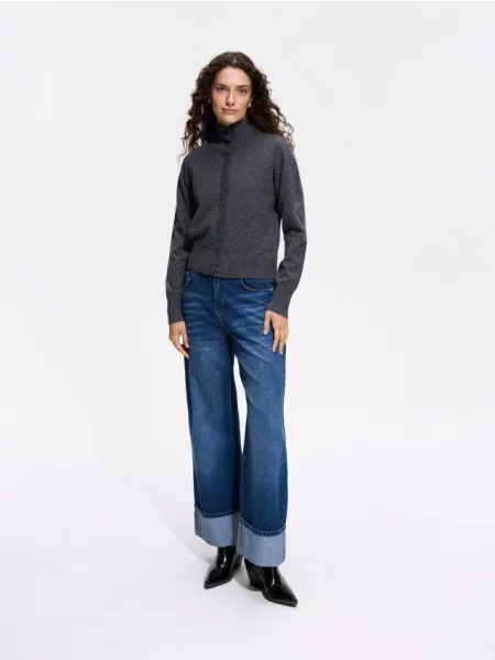 Reserved Cardigan cu amestec de lână gri-închis gri