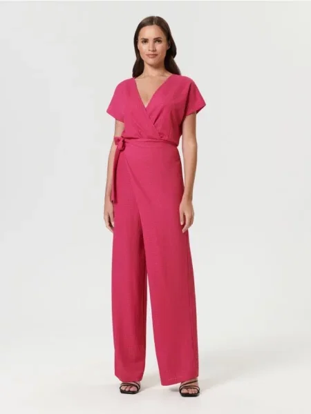 Комбінезон із зав’язкою яскраво-рожевий рожевий