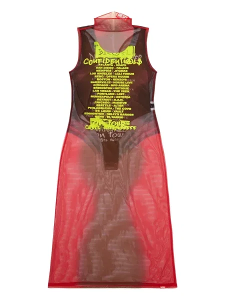 Sukienka midi Diesel do kolan garniturowa brązowa