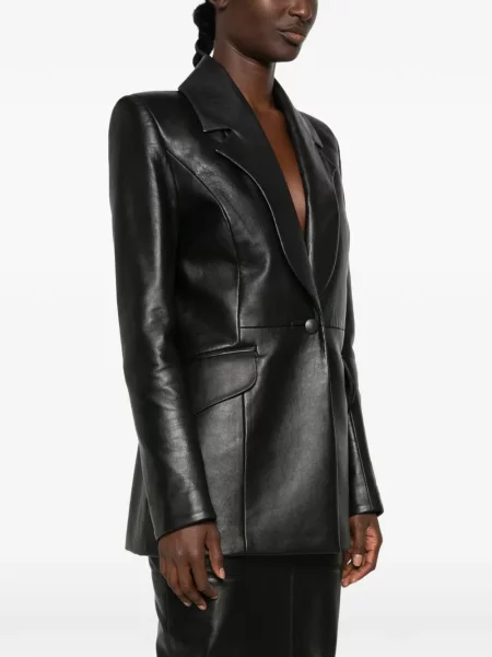 Sacou Mitiliane Couture din piele negru