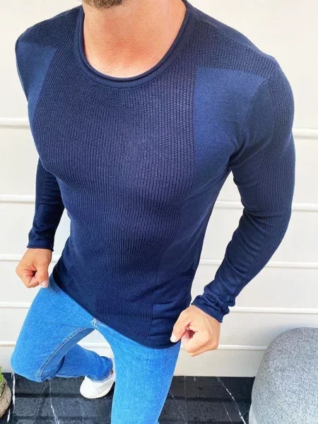 Sweter wkładany przez głowę granatowy