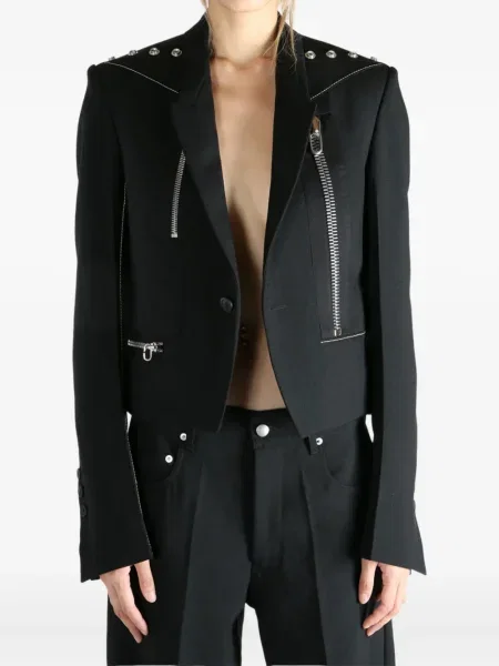 Яке Rick Owens с шипове черно