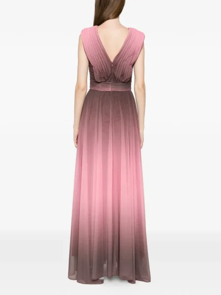Maksi sukienka maxi Ermanno Firenze z dekoltem w serek garniturowa różowa