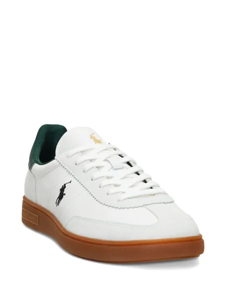 Iš natūralios odos trumpas dryžuotos polo marškinėliai Polo Ralph Lauren pilka