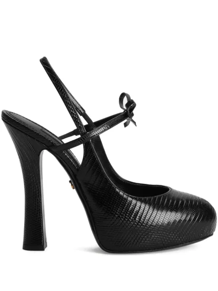 Pantofi cu toc Dolce & Gabbana cu funde negru