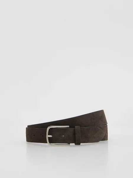 Reserved Ремінець з комбінованих матеріалів темно коричневий