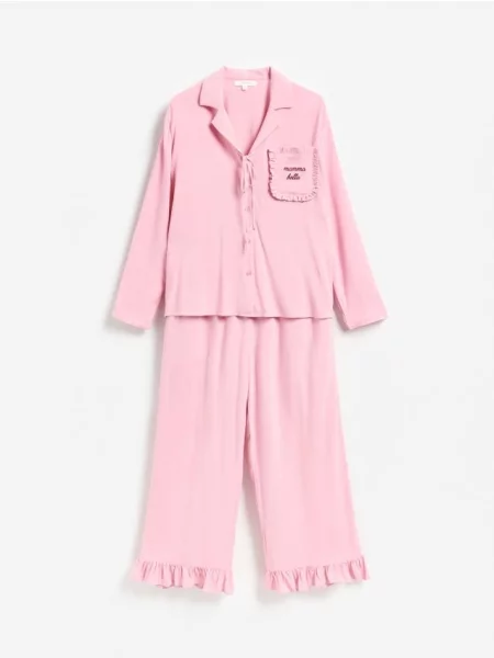 Reserved Pijama din două piese din roz-pastel roz