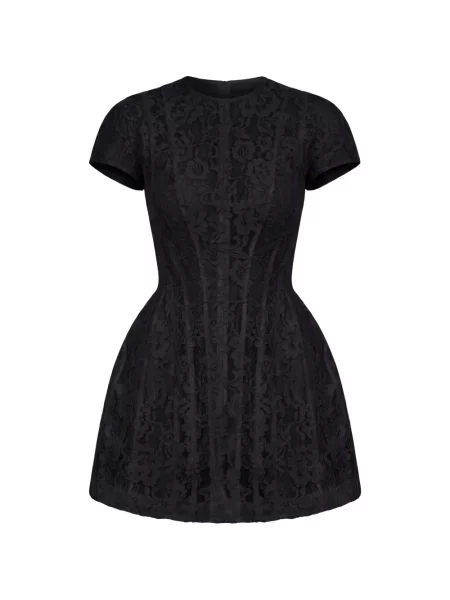 Rochie mini Post Meridiem din dantelă negru