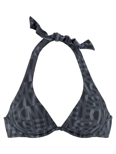Elbsand Sutien costum de baie gri / amestecat negru