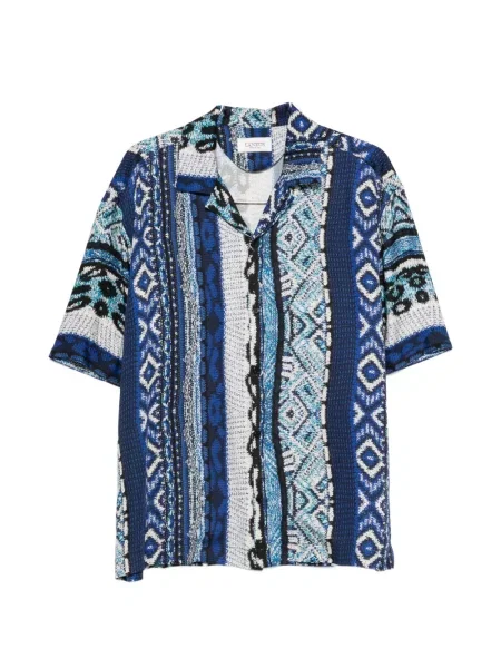 Риза Laneus с принт синьо