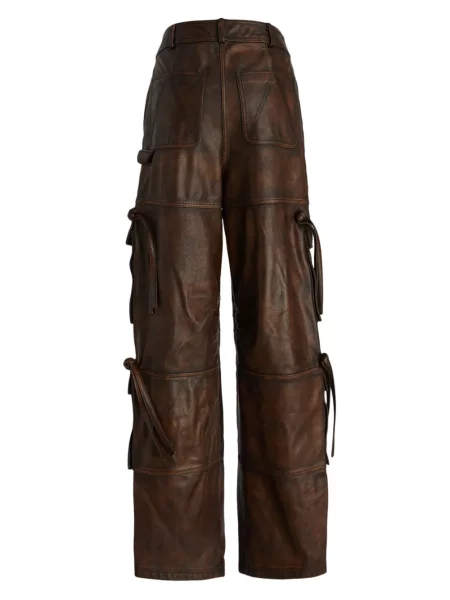 Pantaloni Andreadamo din piele maro