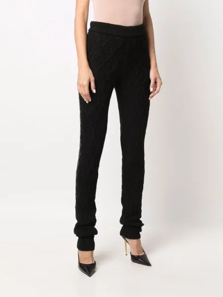 Pantaloni Philipp Plein din cașmir negru
