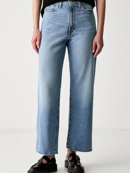 Levi's blugi straight pentru femei HIGH WAISTED STRAIGHT albastru