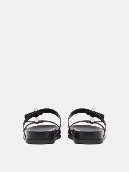 Кожаные шлепанцы Emporio Armani черные