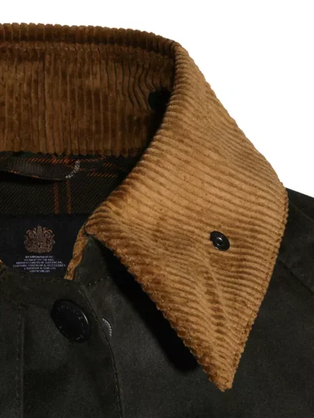 Gulerat ceruit geacă Barbour de catifea cord maro