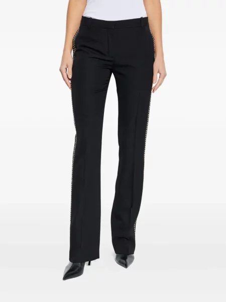 Pantaloni Versace de lână cu tepi negru
