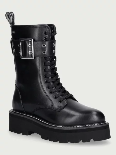 Karl Lagerfeld workery skórzane Kyla czarne