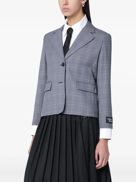 Sacou în carouri Maison Kitsune în carouri gri