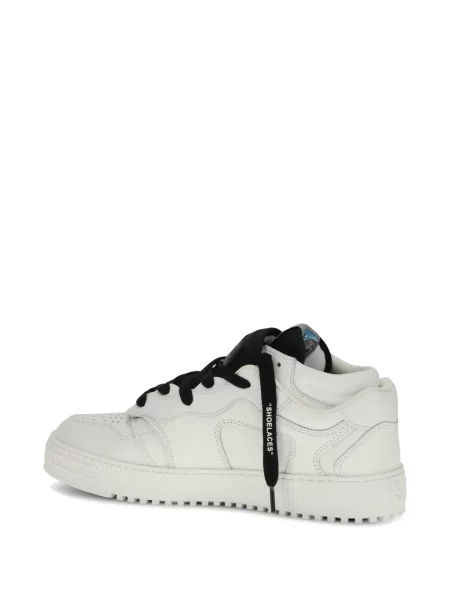 Sneakerși Off-white cu șireturi din piele alb