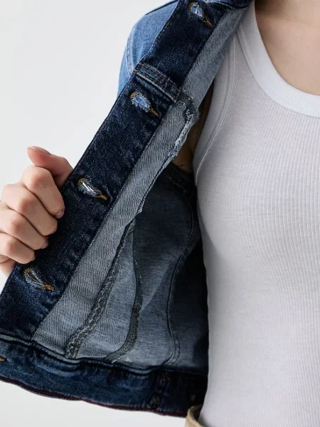 Tommy Jeans преходно яке дамско от деним синьо