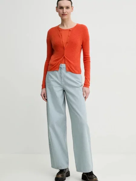 Кардиган з домішкою льону Marc O'Polo легкий помаранчевий