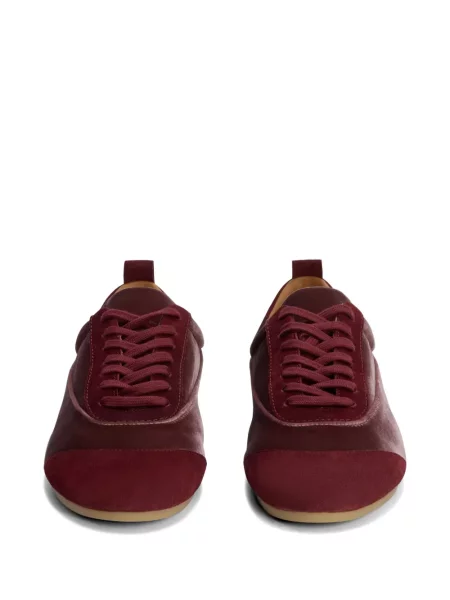 Sneakerși Jil Sander de catifea roșu