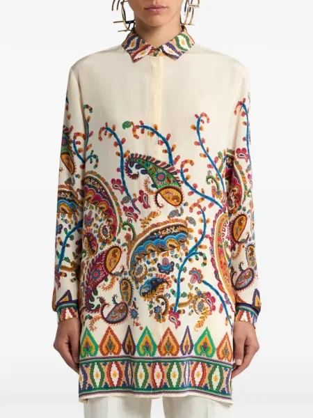 Cămașă Etro de mătase cu model floral cu imagine