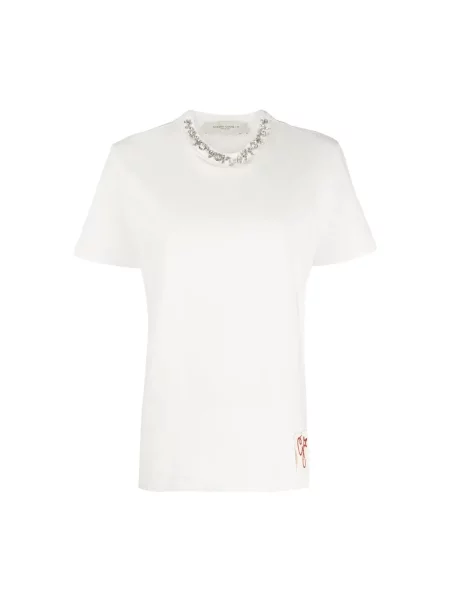 Koszulka Golden Goose z kryształkami biała