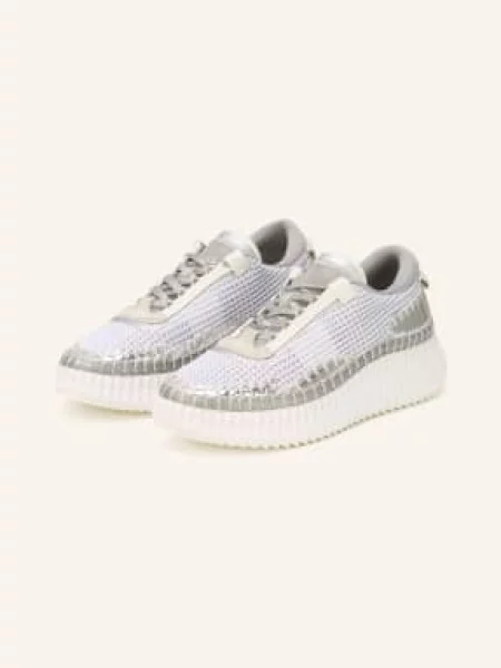 Chloé Tenisky Nama silver grey šedé