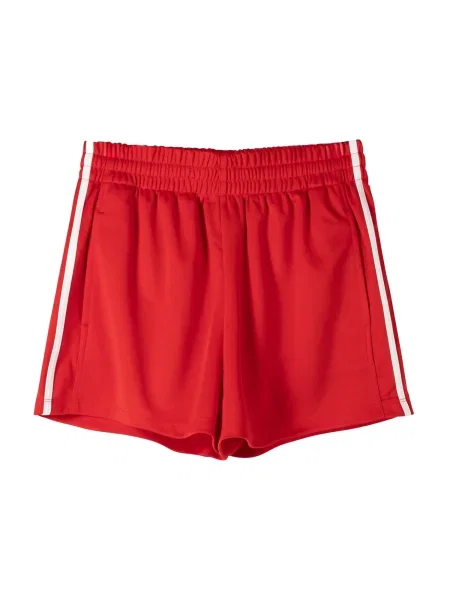 Bershka Hlače rdeča / off-bela bela