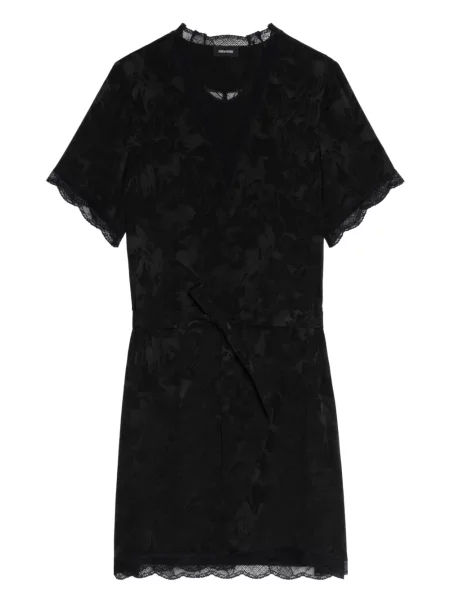 Rochie mini Zadig&voltaire cu model floral cu imagine din dantelă negru