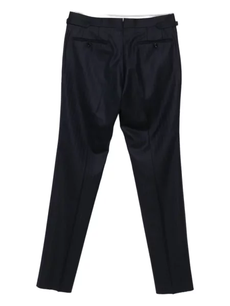 Pantaloni Tom Ford cu dungi cu cataramă albastru