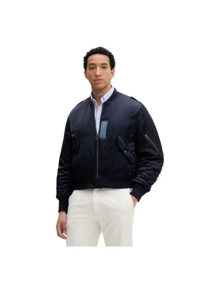 Lniany kurtka bomber Kenzo niebieski