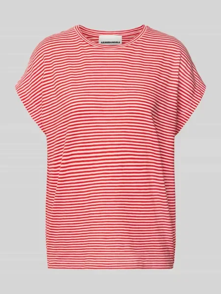 T-shirt o kroju loose fit z czystej bawełny Model SLUB JERSEY STRIPE' Armedangels czerwona