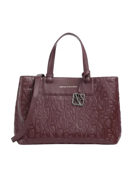Armani Exchange torebka z imitacji skóry brązowa