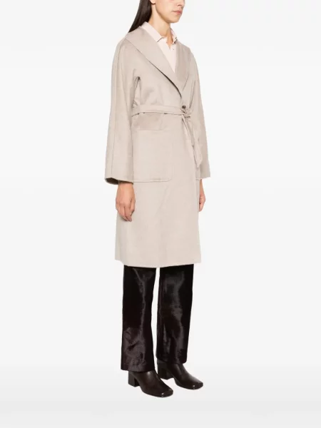Cu centură palton Max Mara cu glugă