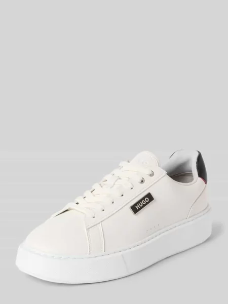 Sneakersy z podeszwą na platformie Hugo białe