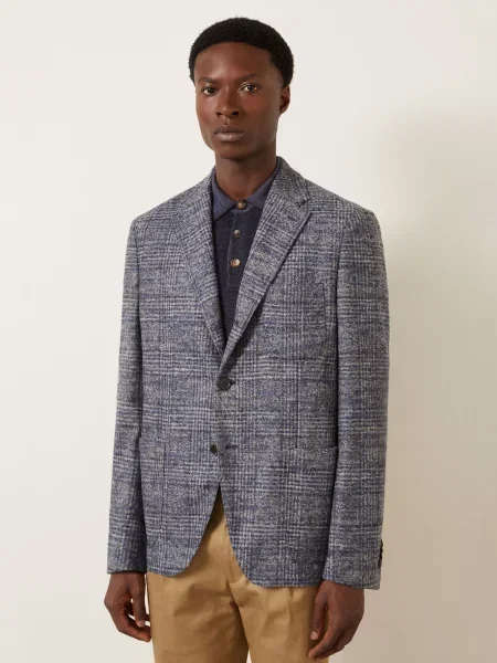 Etro Sako Regular Fit modrá / světle šedá