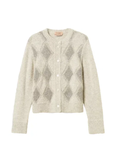 Cardigan Twinset cu paiete din jacard